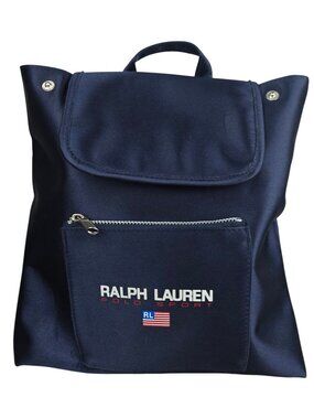Ralph Lauren Polo Sport Backpack Bag Navy Nylon Adjustable Lightweight Style